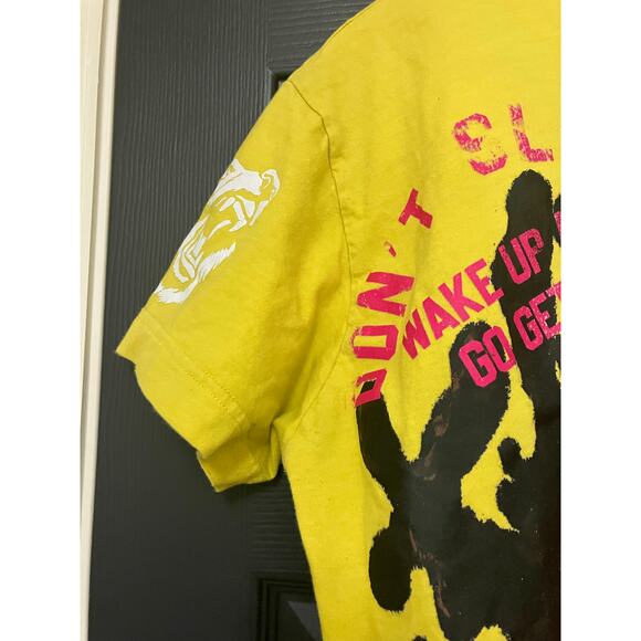 Hustle Gang Shirt Men's Large Black Coffee Woman Streetwear Hip-Hop Yellow Short - Picture 3 of 7